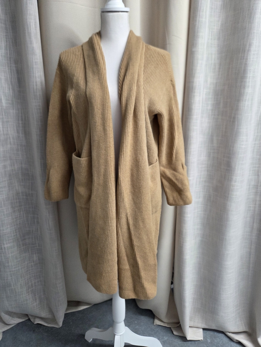 Banana Republic Longline Cardigan - Camel Cabincore Cozycore Quiet Luxury Size S